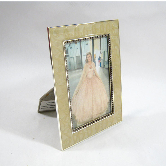 Rhinestone accent Marbled finish Arte de Casa Photo Frame Picture Holder 4x6 - Picture 3 of 8